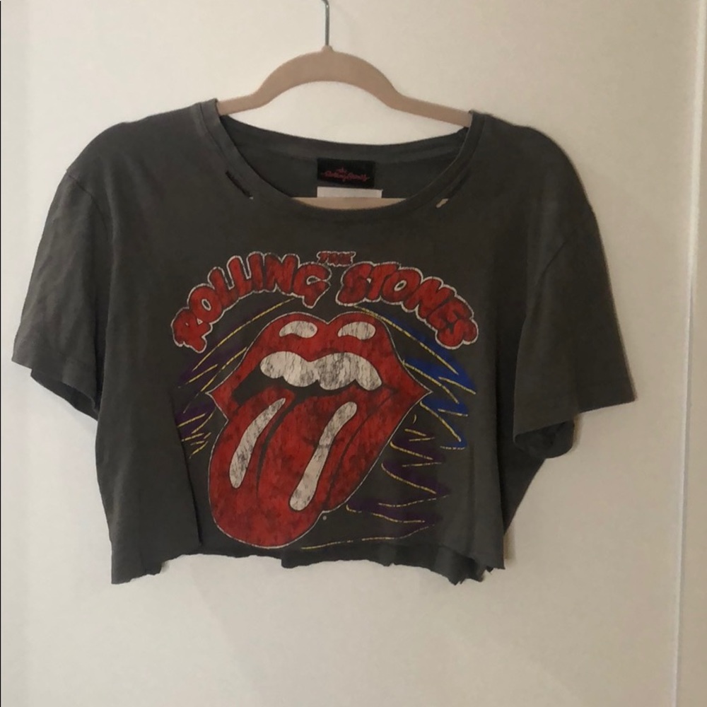 rolling stones cropped tee